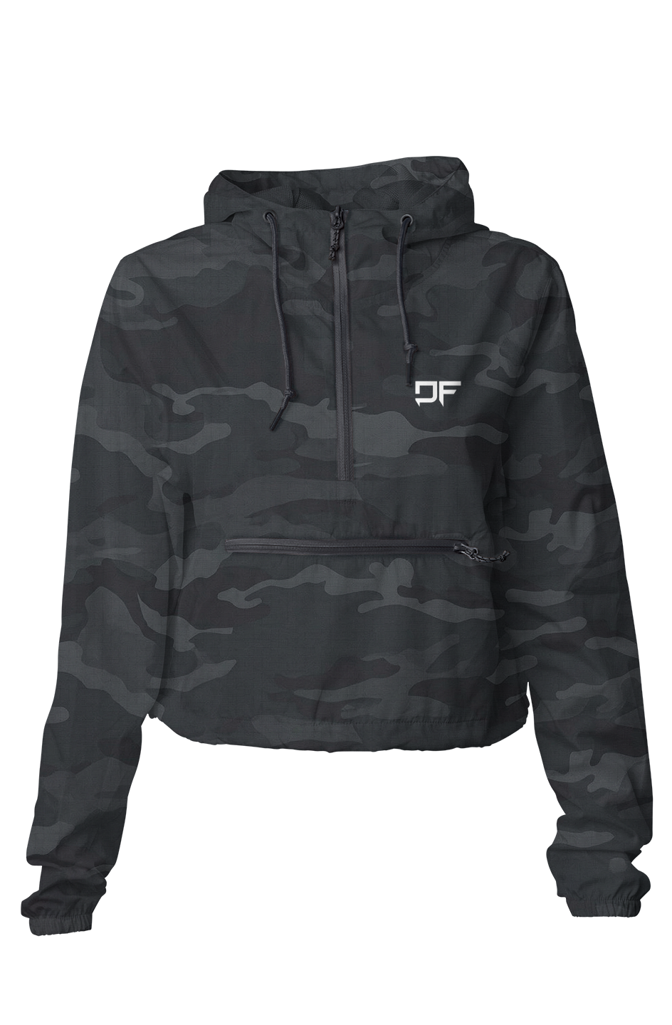 women Camo Crop Windbreaker - "Built Different"