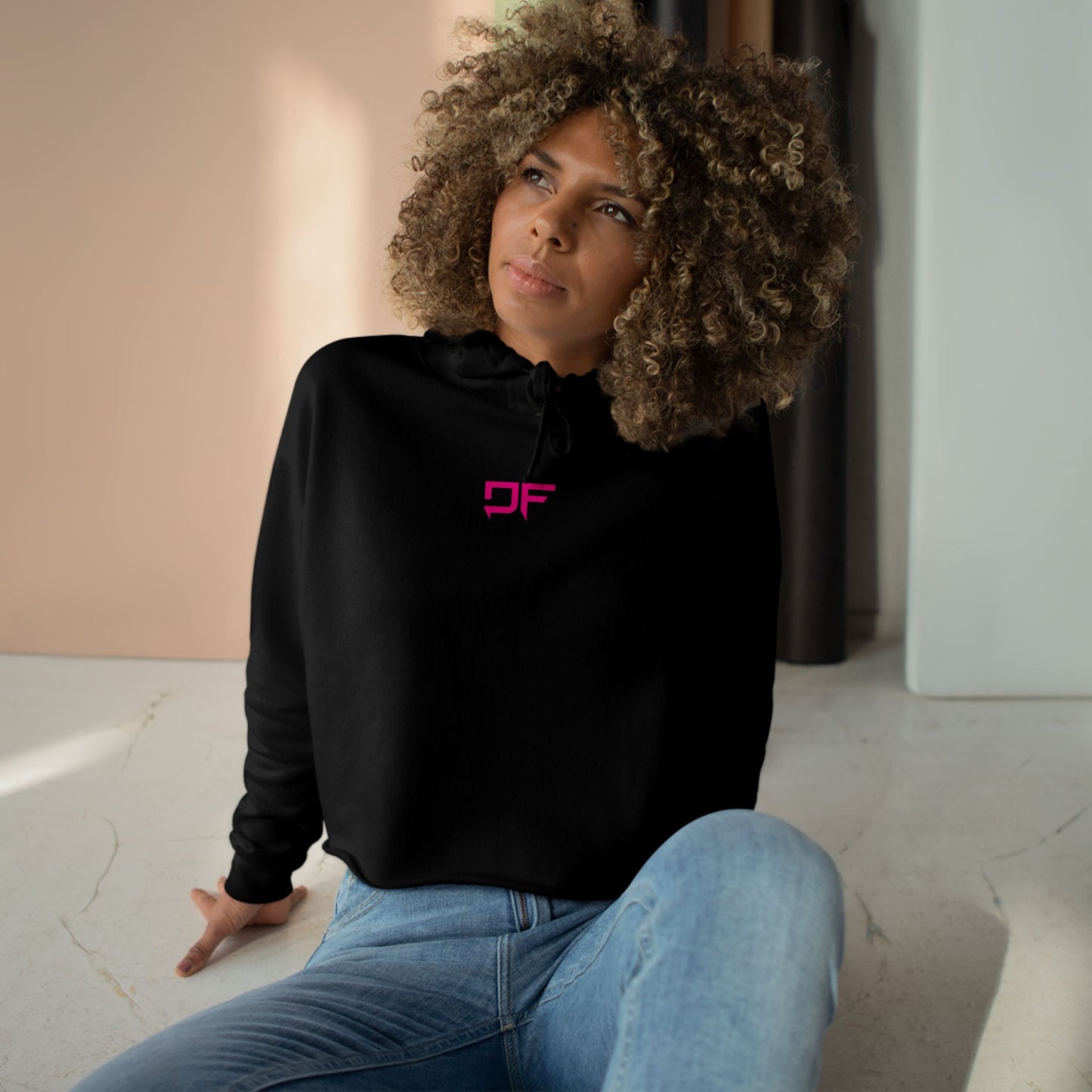DF Women Crop Hoodie, Fitness Muscle mami