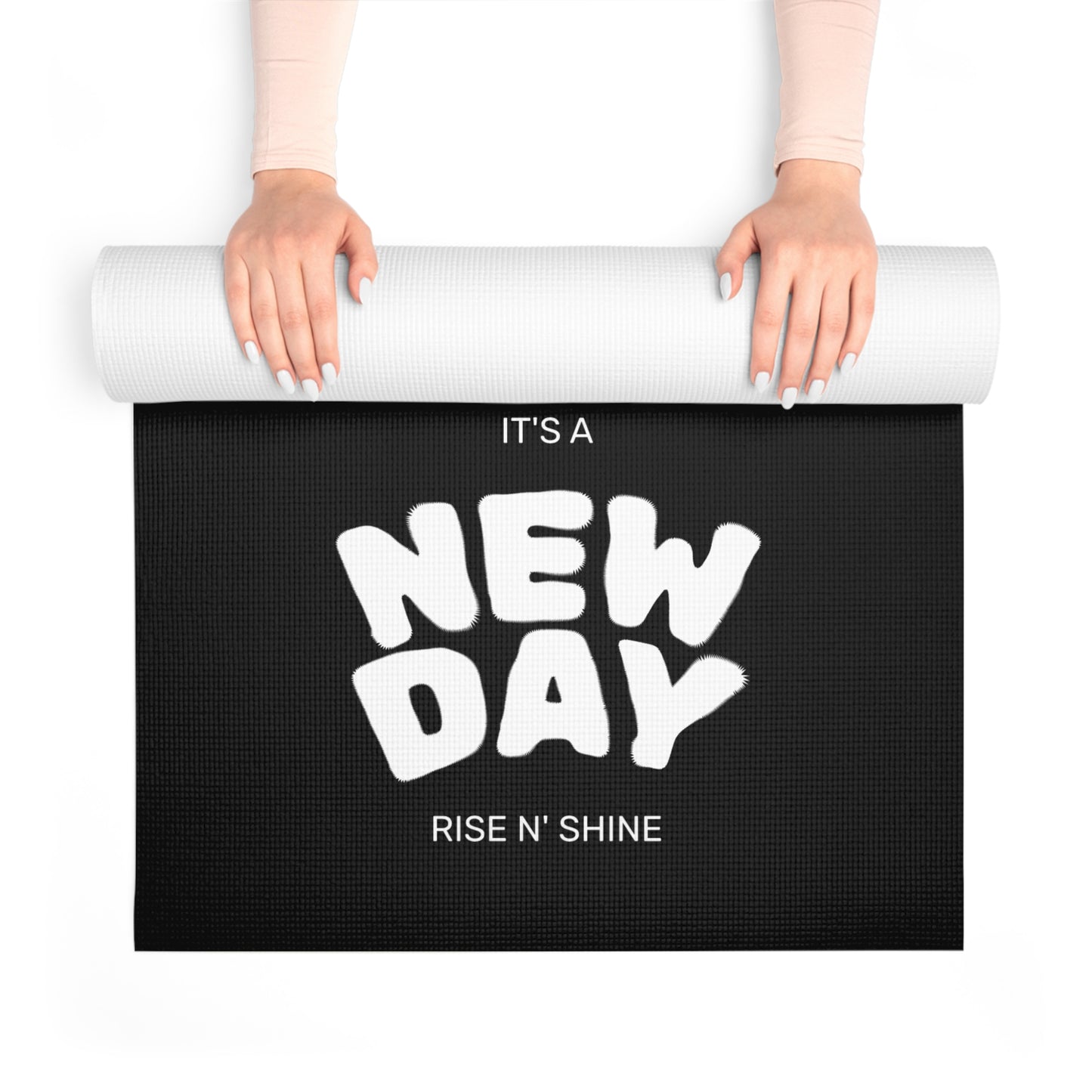 DF Yoga Mat – “It’s a New Day” Motivational Foam Yoga Mat