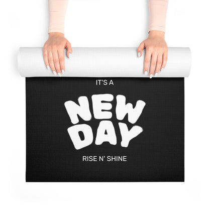 DF Yoga Mat – “It’s a New Day” Motivational Foam Yoga Mat