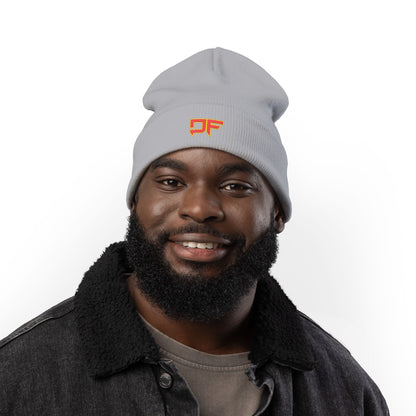 DF Embroidered Knit Beanie
