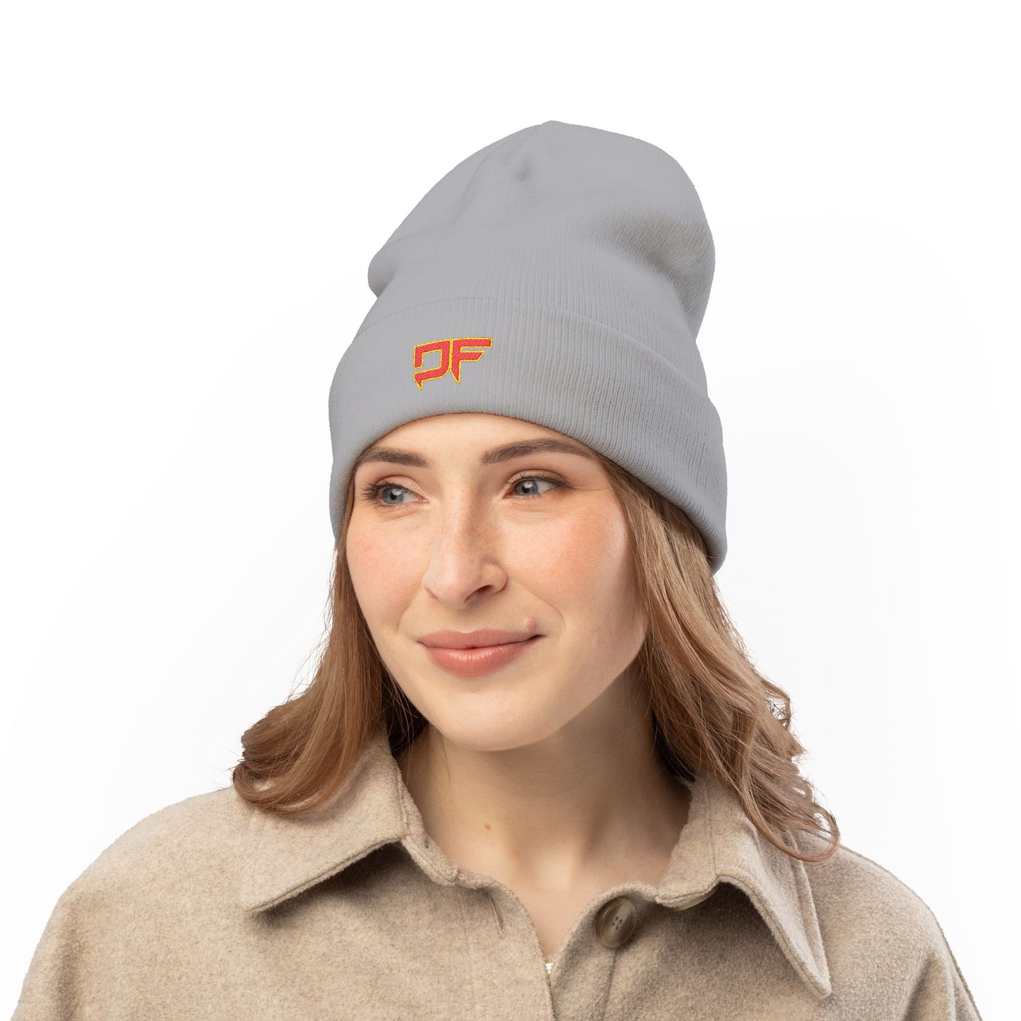 DF Embroidered Knit Beanie