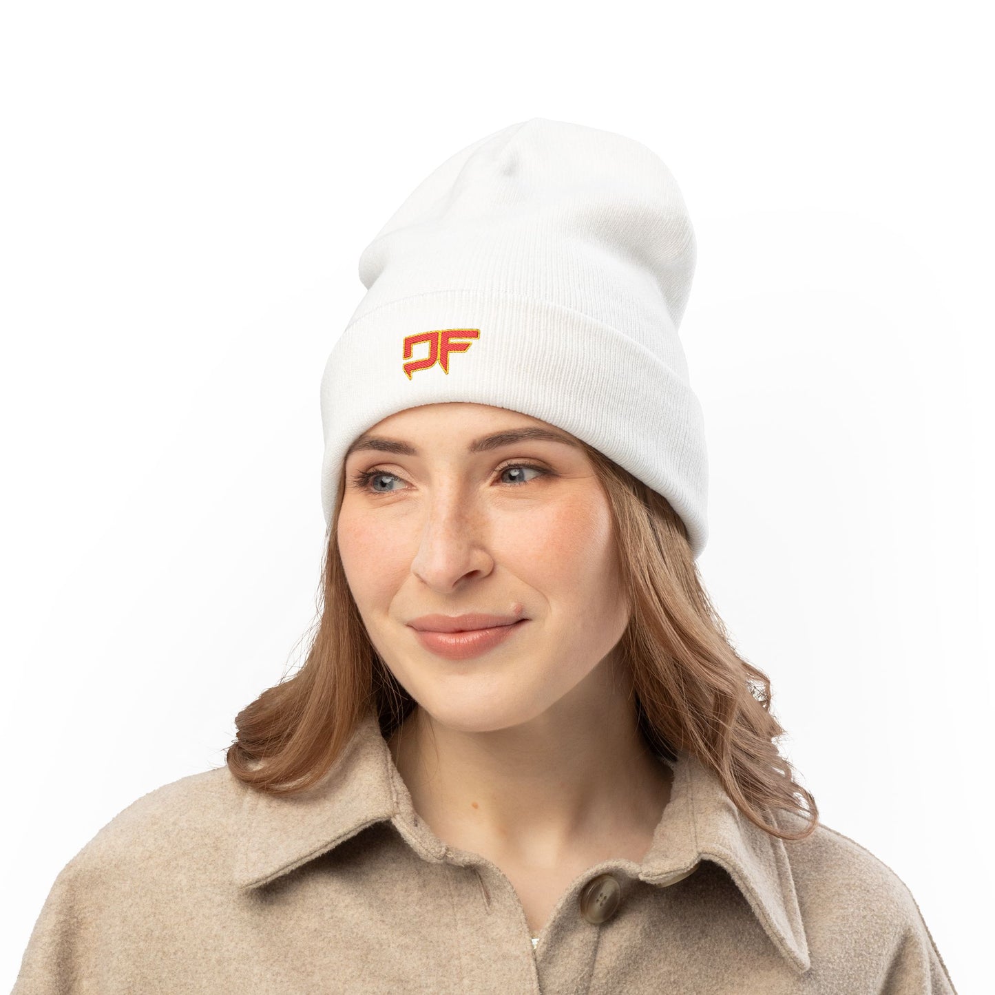 DF Embroidered Knit Beanie